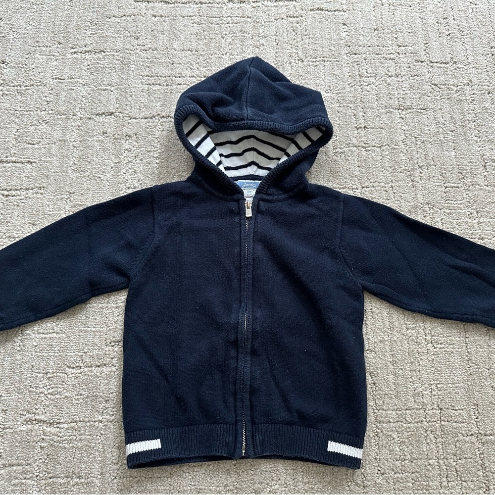 Jacadi Navy Blue Hoodie with zip closure